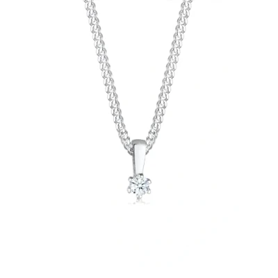 Afbeelding van Elli PREMIUM dames Halsketting cirkel hanger elegant met diamant (0.06 ct.) in 925 sterling zilver