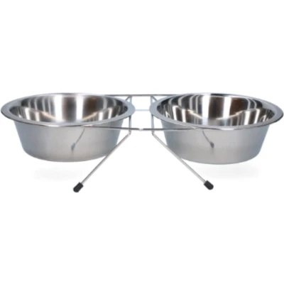 Afbeelding van Voer en drinkbak RVS met standaard 1,75ltr Ø 21cm