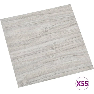 Afbeelding van Vloerplanken zelfklevend 55 st 5,11 m PVC lichtgrijs