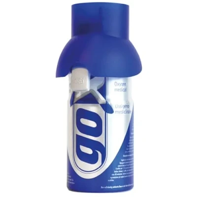 Afbeelding van 1 blikje zuurstof GOX 4L, concentratie van zuivere 99,5%. Ademhalingsproblemen, welzijn en sport