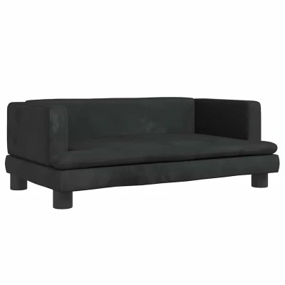 Afbeelding van vidaXL Hondenmand 80x45x30 cm fluweel zwart