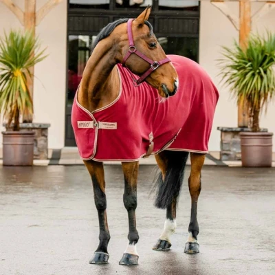 Afbeelding van Horseware Fleecedeke Amigo Cooler Rood/Beige