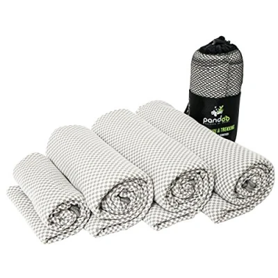 Afbeelding van pandoo Reishanddoek van bamboevezels; ultralicht, extreem absorberend, antibacterieel en sneldrogend; beter dan conventionele microvezels; handdoek voor sport, reizen, trekking baden; alle maten in 5 kleuren