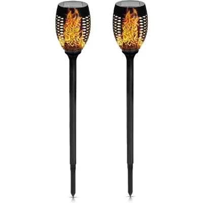 Afbeelding van Solar tuinverlichting fakkel flame effect 74 cm 2 stuks