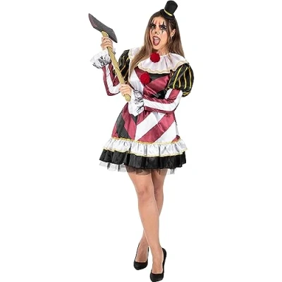 Afbeelding van FUNIDELIA Premium Sexy Enge Clown Kostuum voor Vrouwen Maat: S