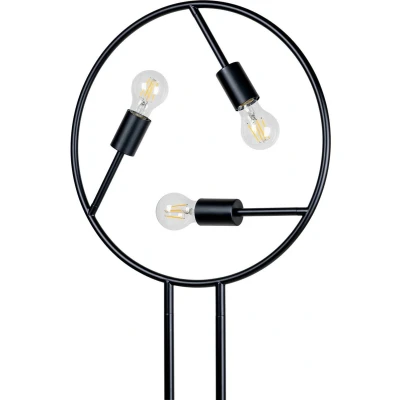 Afbeelding van Lucande vloerlamp 3lichts ijzer H: 139 cm E27 zwart