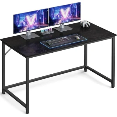 Afbeelding van VASAGLE Bureau, tafel, werkplek, voor kantoor, slaapkamer, 60 x 120 75 cm, industriële stijl, metalen frame, zwart LWD039B56