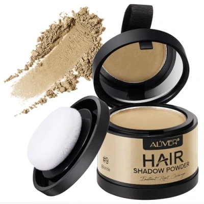 Image de poudre capillaire, blond moyen, 4 g, pour raccords, densifie les cheveux, correcteur épaissir homme et femme, résiste au vent à l’eau, cacher racines (blond