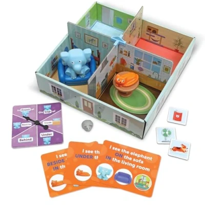 Afbeelding van Learning Resources in The Room Positional Word Activity Set olifant de kamer, positiewoorden, educatief, bordspellen voor kinderen, vanaf 4 jaar, LER5454, meerkleurig, medium