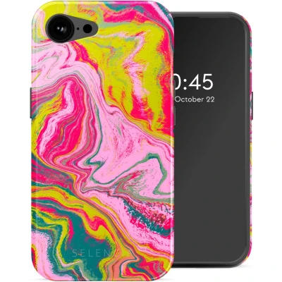 Afbeelding van Selencia Vivid Backcover met MagSafe voor de Apple iPhone 16e Marble Pink