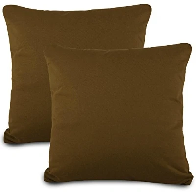 Afbeelding van Aqua Textil Classic Line kussenhoes, 2 stuks, ritssluiting, katoen, 80 x cm, donkerbruin