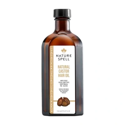 Afbeelding van Nature Spell Koudgeperste castorolie, 150 ml, 100% zuivere en natuurlijke ricinusolie voor haargroei, wimpers, wenkbrauwen huid, gemaakt met