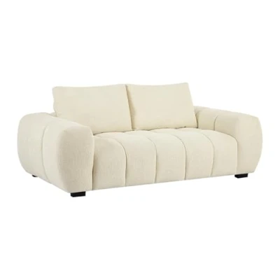 Afbeelding van Vente unique Zitbank 3 plaatsen in beige stof BERENIA L 196 cm x H 81 D 105