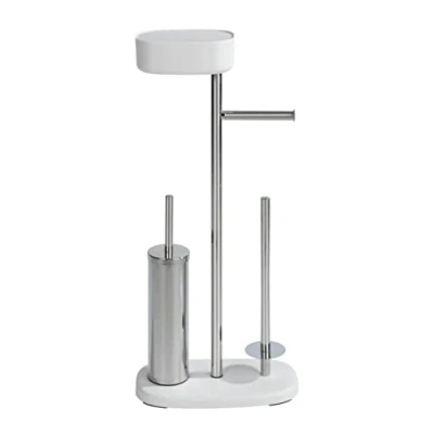 Afbeelding van WENKO Toiletbutler Rivazza RVS wit Toiletborstel met houder, Toiletrolhouder, Reserverolhouder en Opbergbox