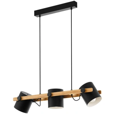 Afbeelding van EGLO Hornwood Hanglamp E27 78 cm Zwart/Crème/Bruin