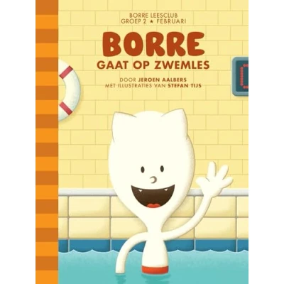 Afbeelding van De Gestreepte Boekjes Borre gaat op zwemles