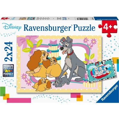 Afbeelding van Ravensburger puzzel Disney De schattigste puppies Legpuzzel 2 x 24 stukjes