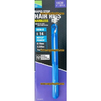 Afbeelding van Preston KKM B Rapid Stop Hair Rigs Barbless 10cm (8 pcs) Maat : haak 14 0.19mm
