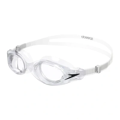 Image de Speedo Lunettes de natation unisexes Hydrosity 2.0 Anti buée fuite, Transparent/Blanc, Taille unique