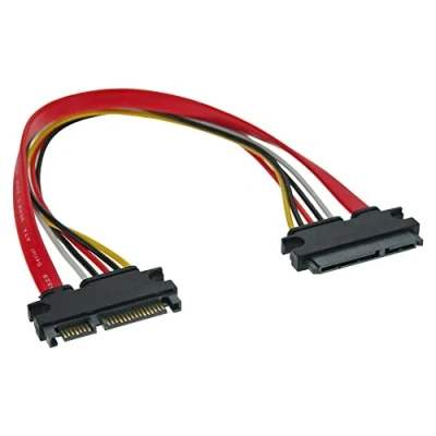 Image de Câble d&#039;alimentation InLine® SATA Data + 6Gb / s mâle vers femelle 0,3 m