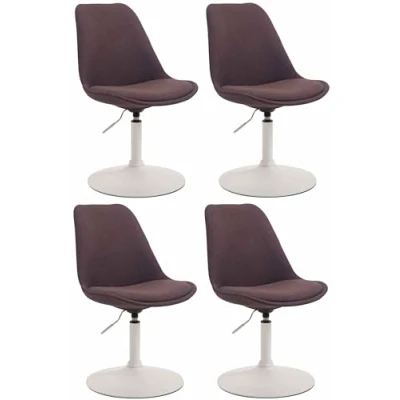 Afbeelding van CLP Maverick Set van 4 Eetkamerstoelen Stof bruin wit