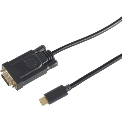 Afbeelding van USB C naar VGA kabel met DP Alt Mode (1920 x 1200) / zwart 3 meter