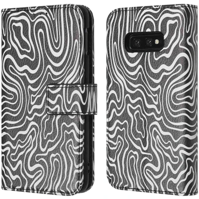 Afbeelding van iMoshion Hoesje Geschikt voor Samsung Galaxy S10e Met Pasjeshouder Design Bookcase smartphone Meerkleurig / Black And White