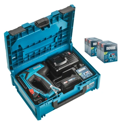 Afbeelding van Novus Tools J 550 031 0375 Accunietpistool Type niet 37, 53 Lengte nieten 6 14 mm Incl. accu, lader, koffer