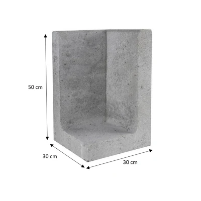 Afbeelding van L element hoek grijs 30x30x50 cm Gardenlux