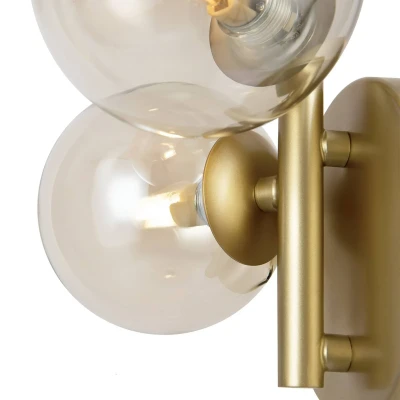 Afbeelding van Maytoni wandlamp Dallas, goud/helder 3 lamps glas hoogte 25,5 cm