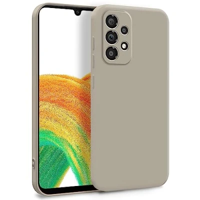 Afbeelding van MyGadget Beschermhoes van siliconen, compatibel met Samsung Galaxy A33 5G, zachte en soepele TPU hoes microvezelvoering, extra dun licht, grijs