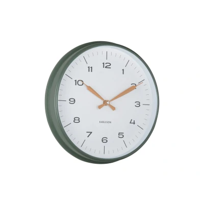 Afbeelding van Karlsson Wandklok Modern Factory Jungle green &amp; ochre yellow Ø30cm