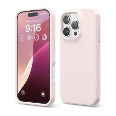 Afbeelding van elago Compatibel met iPhone 16 Pro hoesje, hoogwaardige vloeibare siliconen hoes, volledige beschermhoes, schokbestendig, slanke telefoonhoes