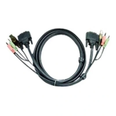 Afbeelding van Aten 2L 7D05UD DVI D Dual Link KVM kabel met USB Connectors, schakelaar