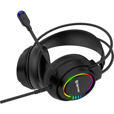 Afbeelding van Denver GHS 130 Gaming koptelefoon headset Hoofdband RGB lichteffecten Zwart