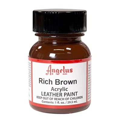 Afbeelding van Angelus Leather Acrylic Paint textielverf voor leren stoffen acrylbasis Rich Brown 29,5ml