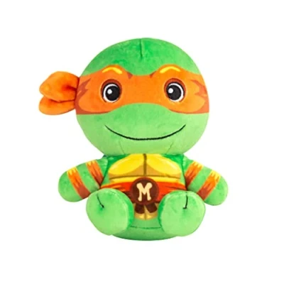 Afbeelding van Club Mocchi Tomy pluche dier Ninja Michelangelo Turtles 15 cm TMNT dieren om te verzamelen Officieel gelicentieerd speelgoed actiefiguren vanaf 3 jaar