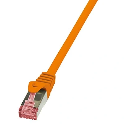 Afbeelding van LogiLink CQ2098S RJ45 Netwerkkabel, patchkabel CAT 6 S/FTP 10.00 m Oranje Vlambestendig, Snagless 1 stuk(s)