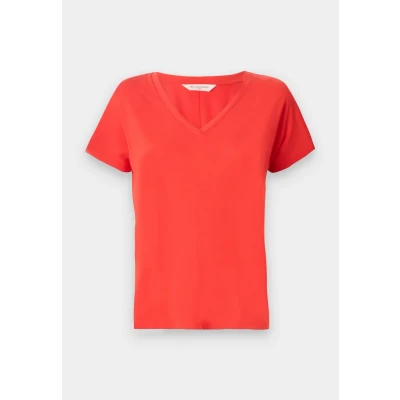 Afbeelding van MSCH Copenhagen dames Fenya T shirt met V hals in de kleur Rood, maat: XS/S
