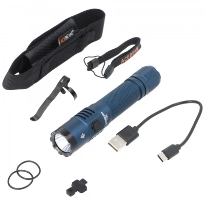 Afbeelding van AceBeam T35 LED zaklamp, 1600 lumen, neutraal witte LED, 5.000K, blauw