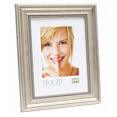 Afbeelding van Deknudt Frames fotolijst S45HD1 zilverkleur parelbiesje 30x45 cm