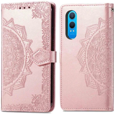 Afbeelding van imoshion Hoesje Geschikt voor OnePlus Nord CE 4 Lite 5G Met Pasjeshouder Mandala Bookcase Rosé Goud