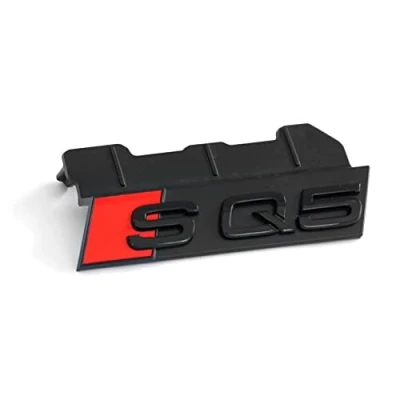 Afbeelding van Audi 80A071805 belettering SQ5 clip plaat houder grille zwart editie embleem zwart/rood