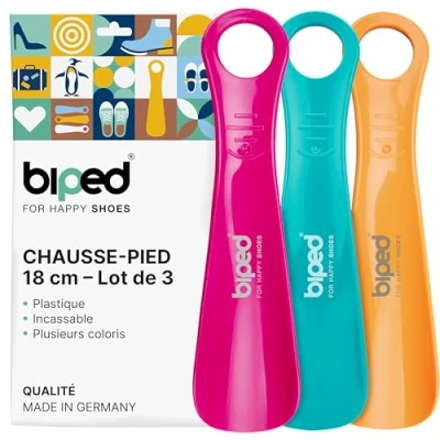 Afbeelding van biped Set van 3 schoenlepels kunststof 18 cm schoenlepel gemaakt in Duitsland Z1570 (dragonfruit)