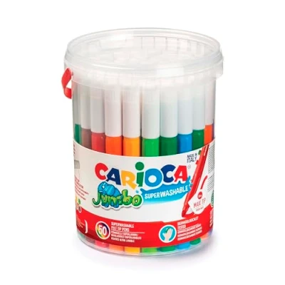 Afbeelding van Carioca viltstift Jumbo, 50 stiften in een plastic pot