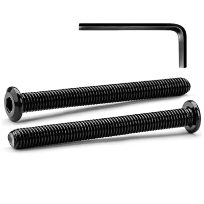 Afbeelding van M8 x 80 mm 20 stuks zeskantige platte kopbouten van roestvrij staal A2 V2A zwart geoxideerd oppervlak (met doelsleutels)