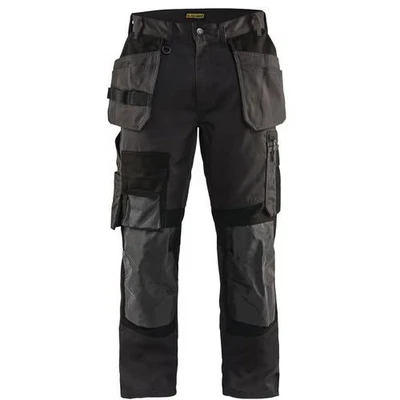 Image de Pantalon artisan stretch gris foncé/noir