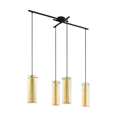 Afbeelding van EGLO Pinto Gold Hanglamp E27 90,5 cm Zwart/Goud
