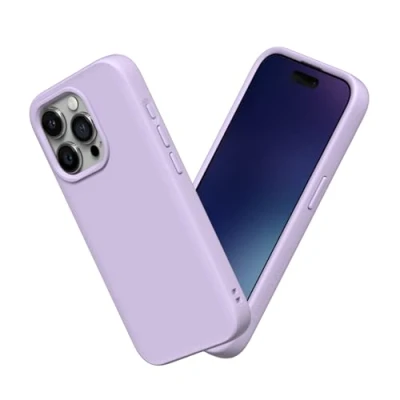 Afbeelding van RHINOSHIELD Hoesje compatibel met [iPhone 15 Pro] SolidSuit dunne hoes schokabsorberende technologie en premium matte afwerking lila paars