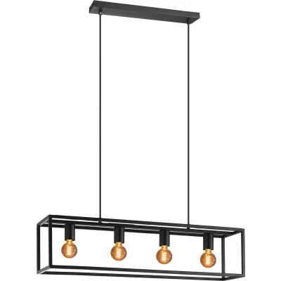 Afbeelding van EGLO Eldrick Hanglamp E27 85 cm industrieel Staal Zwart